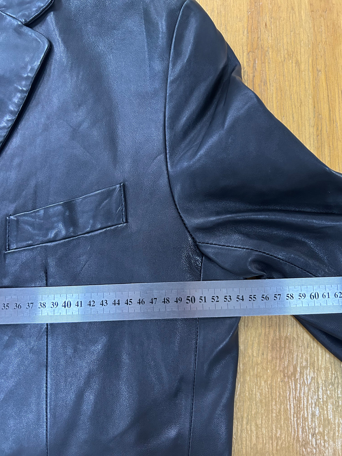 Blazer di pelle nero vintage – Uomo Taglia L