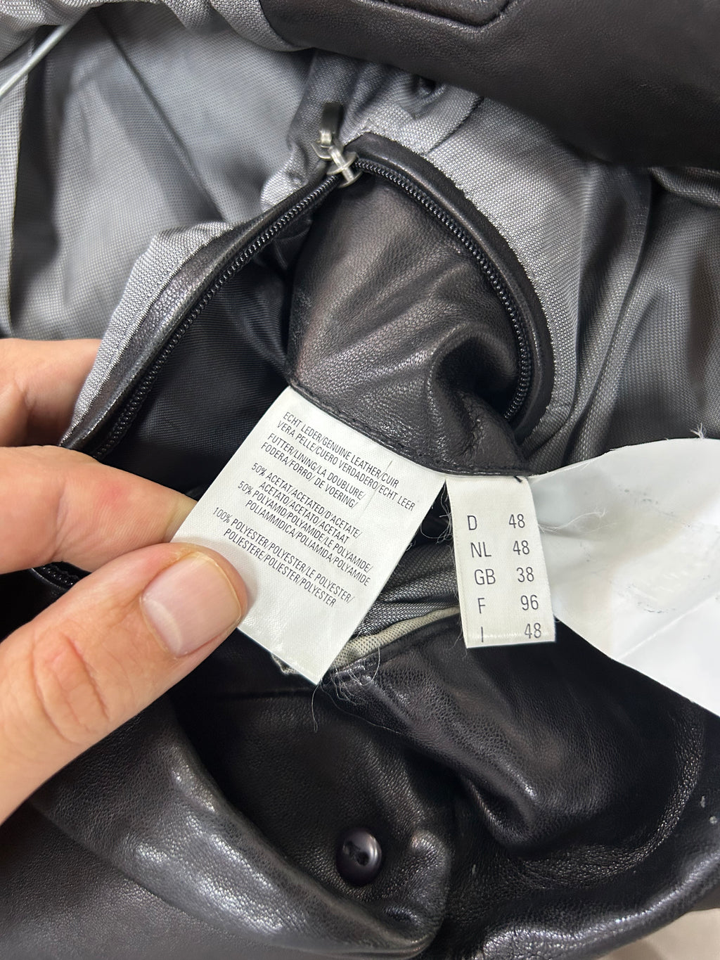 Blazer di pelle nero vintage – Uomo Taglia L
