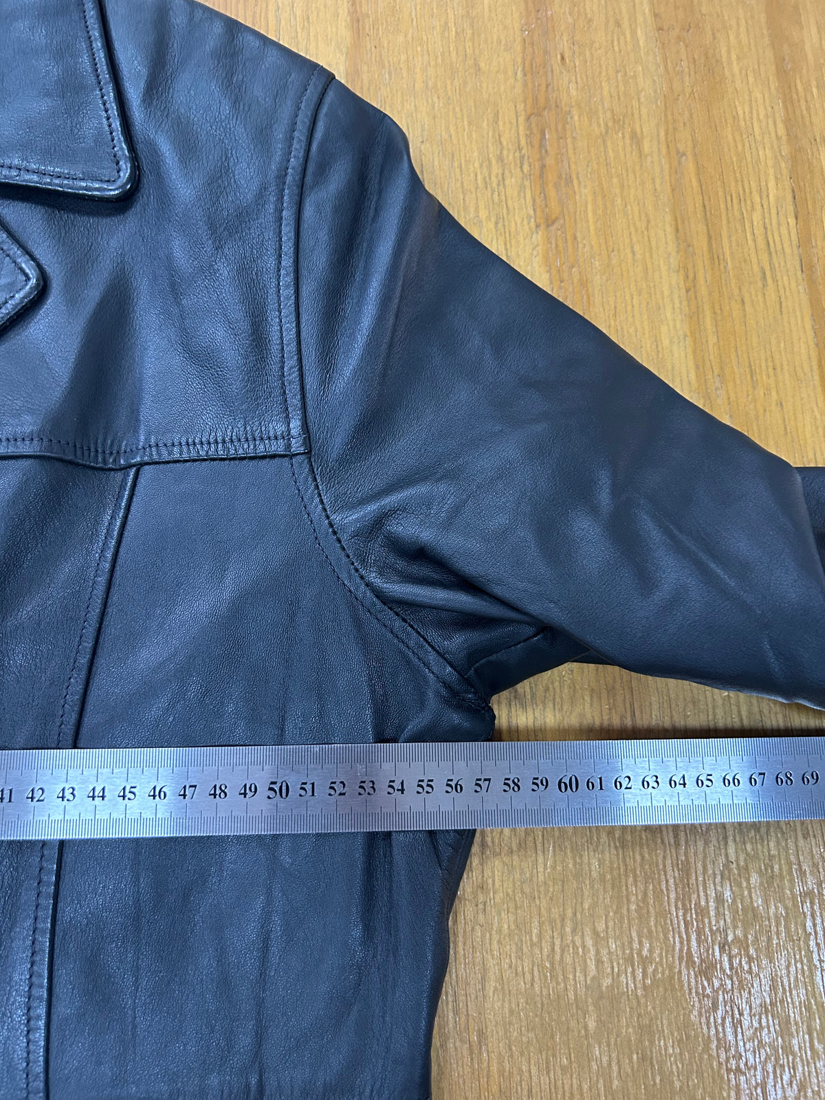 Giacca di pelle nera vintage – Donna Taglia M