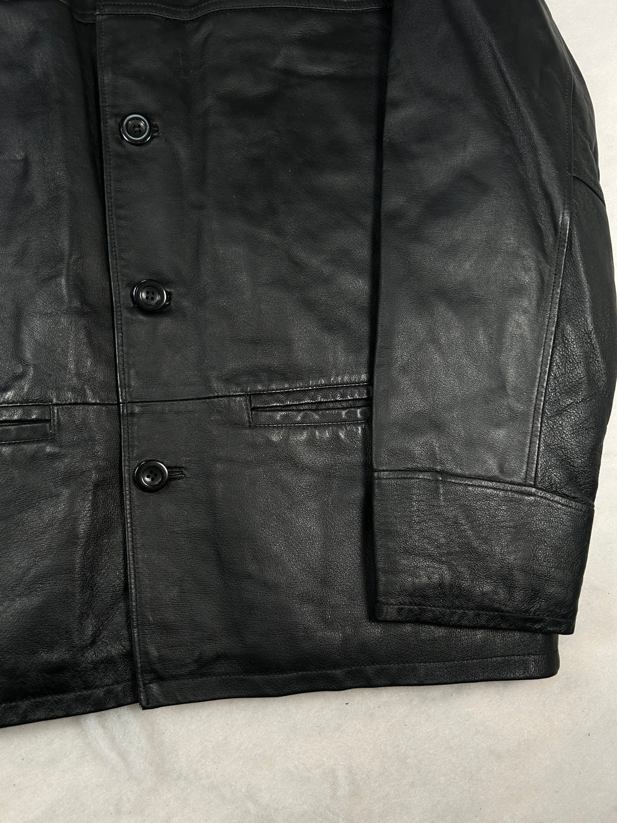 Giacca di pelle In Extenso nera vintage – Uomo Taglia L