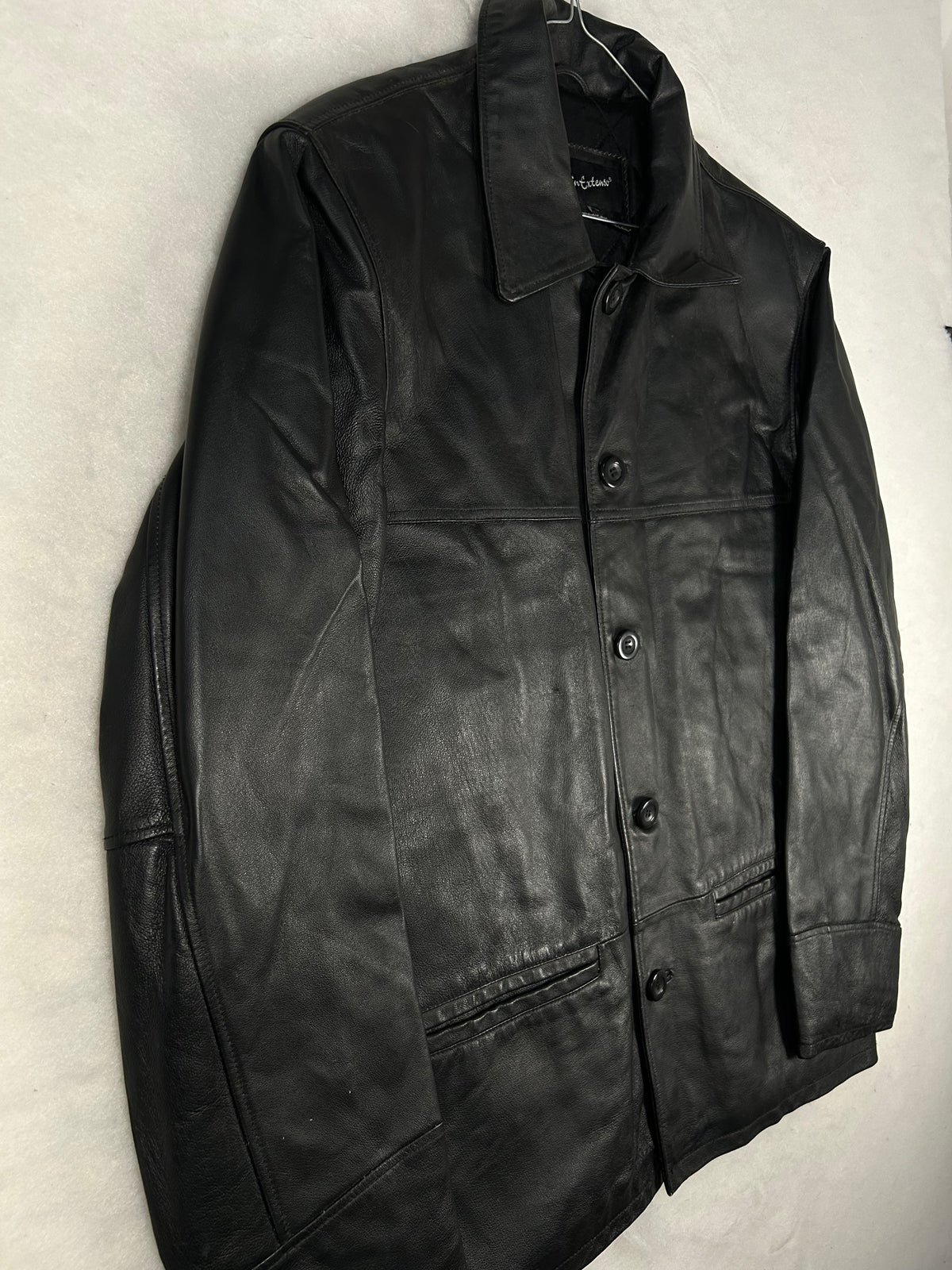 Giacca di pelle In Extenso nera vintage – Uomo Taglia L