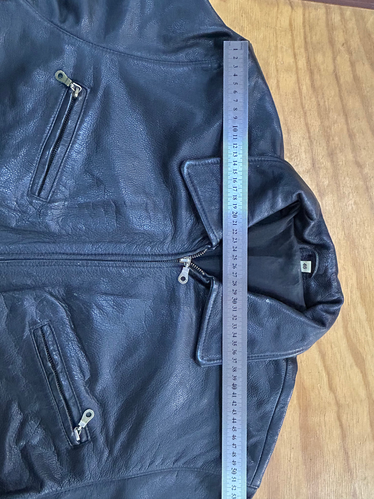 Giacca di pelle nera vintage – Uomo Taglia L