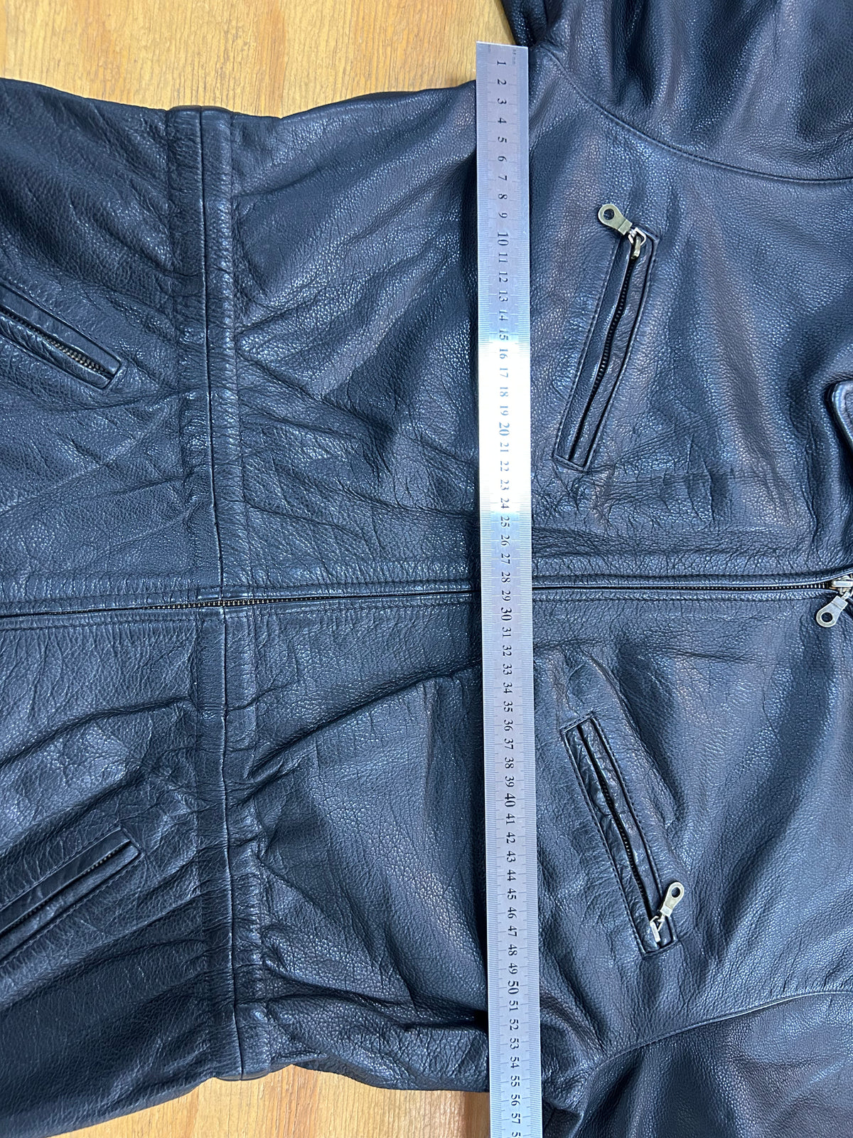 Giacca di pelle nera vintage – Uomo Taglia L