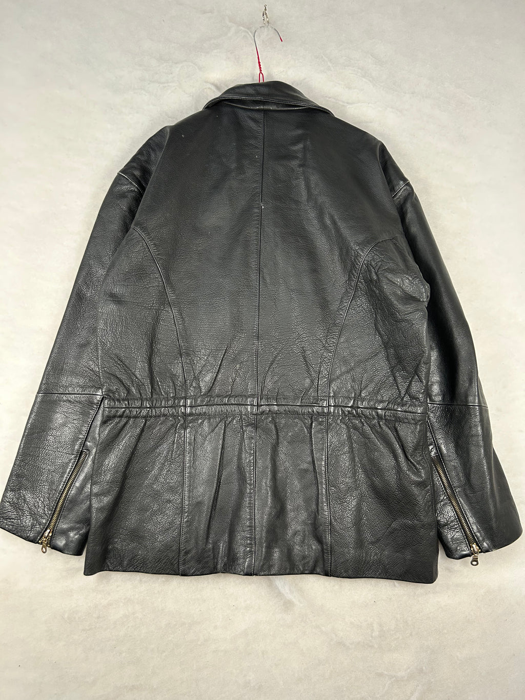 Giacca di pelle nera vintage – Uomo Taglia L