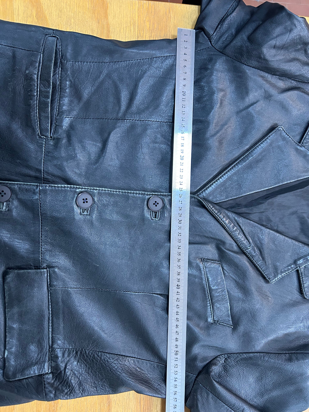 Giacca di pelle nera vintage – Uomo Taglia L