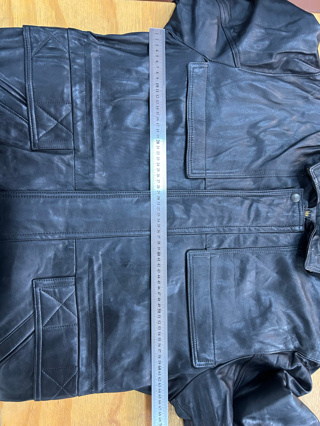 Giacca di pelle nera vintage – Uomo Taglia L