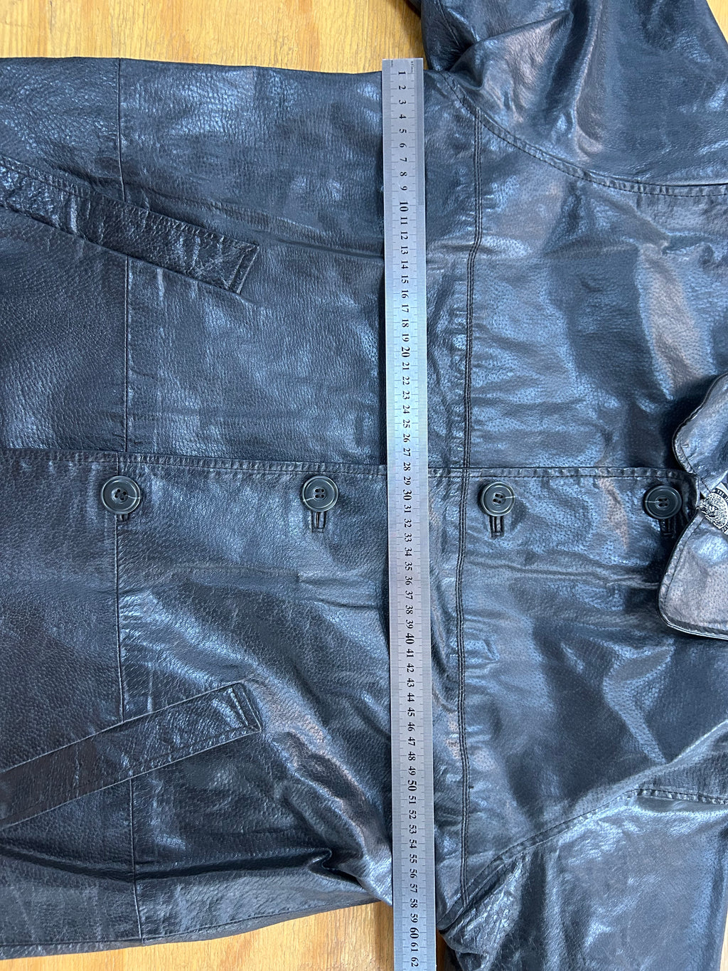 Giacca di pelle nera vintage – Uomo Taglia L