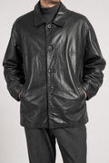 Giacca di pelle nera vintage – Uomo Taglia L