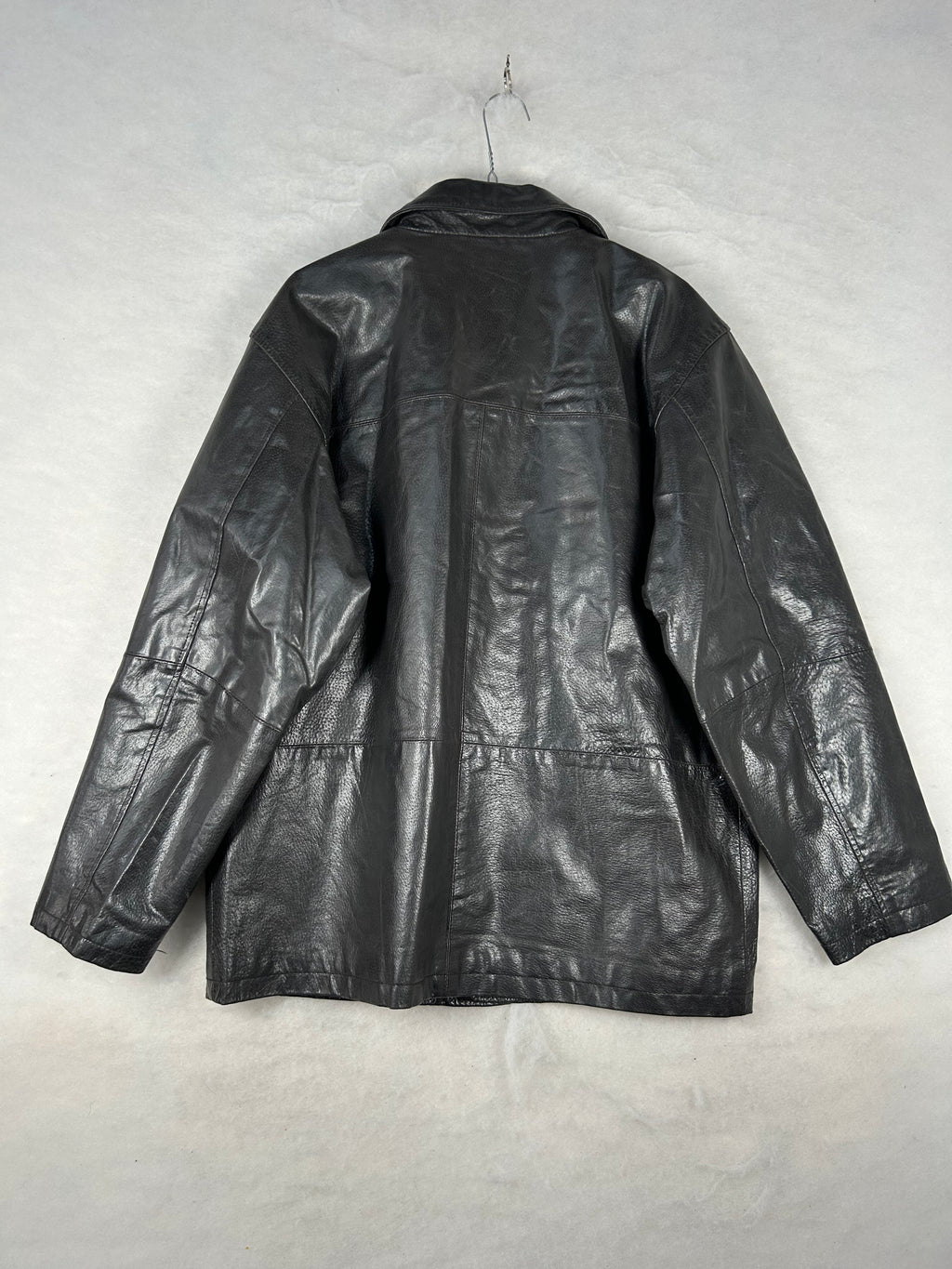 Giacca di pelle nera vintage – Uomo Taglia L