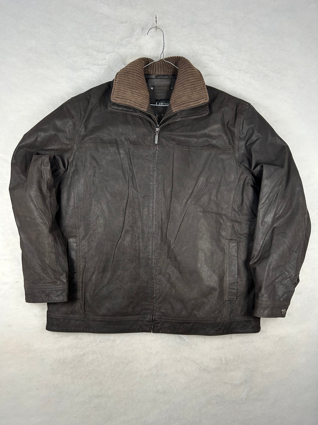 Giacca di pelle Larusso marrone vintage – Uomo Taglia 2XL