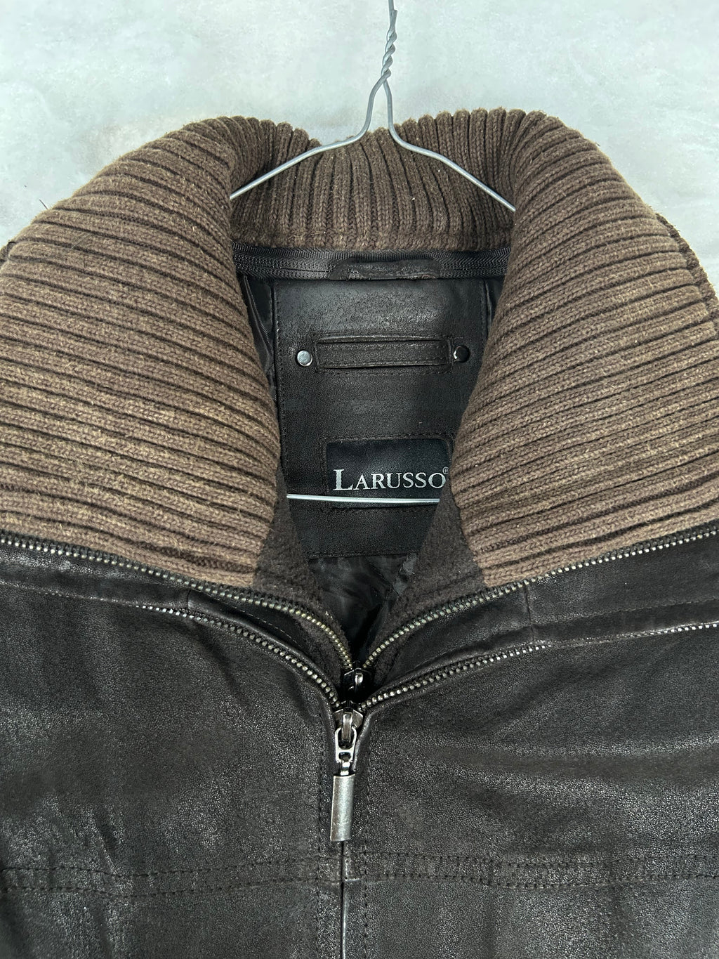 Giacca di pelle Larusso marrone vintage – Uomo Taglia 2XL