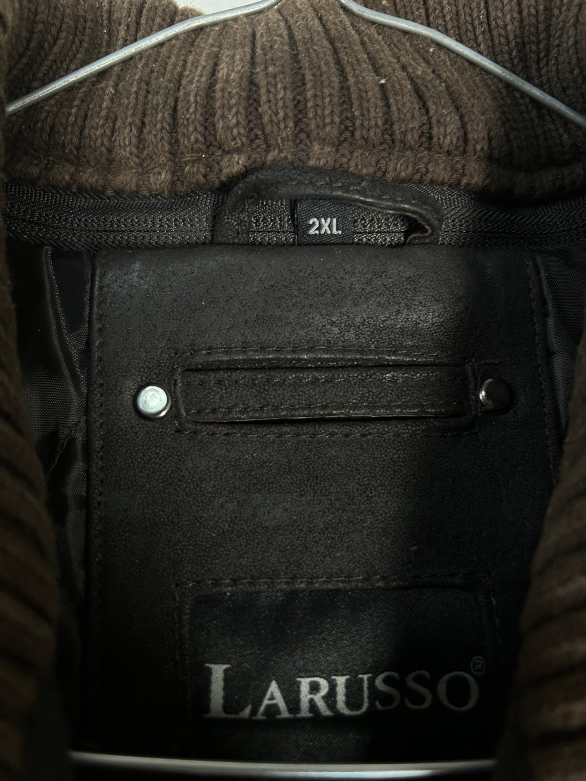 Giacca di pelle Larusso marrone vintage – Uomo Taglia 2XL