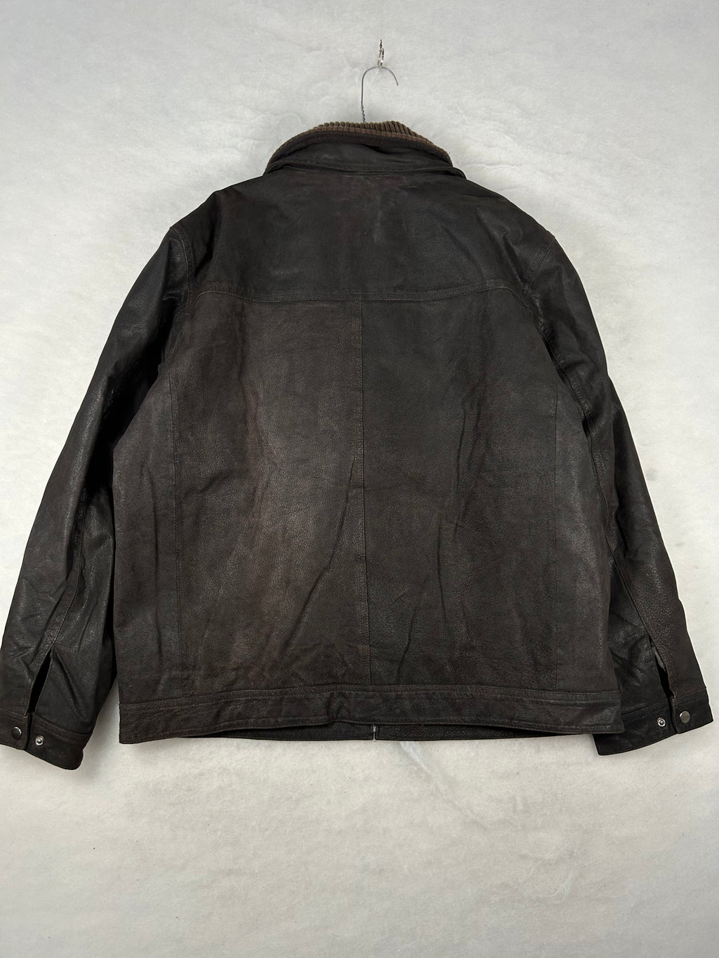 Giacca di pelle Larusso marrone vintage – Uomo Taglia 2XL