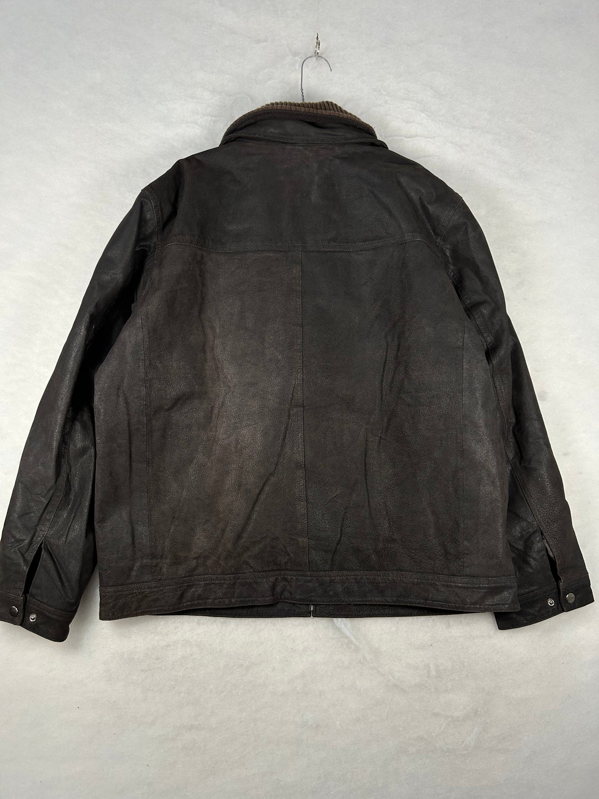 Giacca di pelle Larusso marrone vintage – Uomo Taglia 2XL