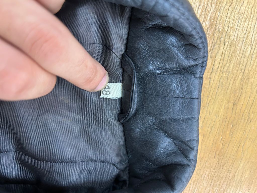 Giacca di pelle nera vintage – Uomo Taglia L