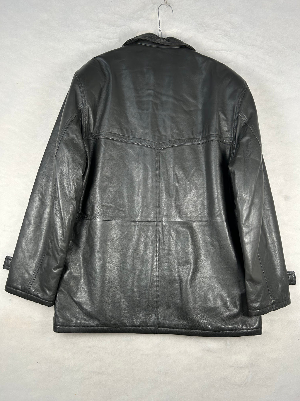 Giacca di pelle nera vintage – Uomo Taglia L