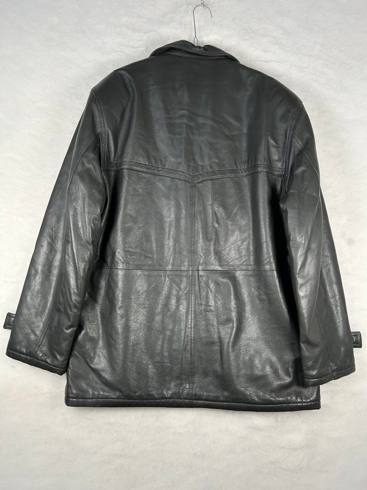 Giacca di pelle nera vintage – Uomo Taglia L