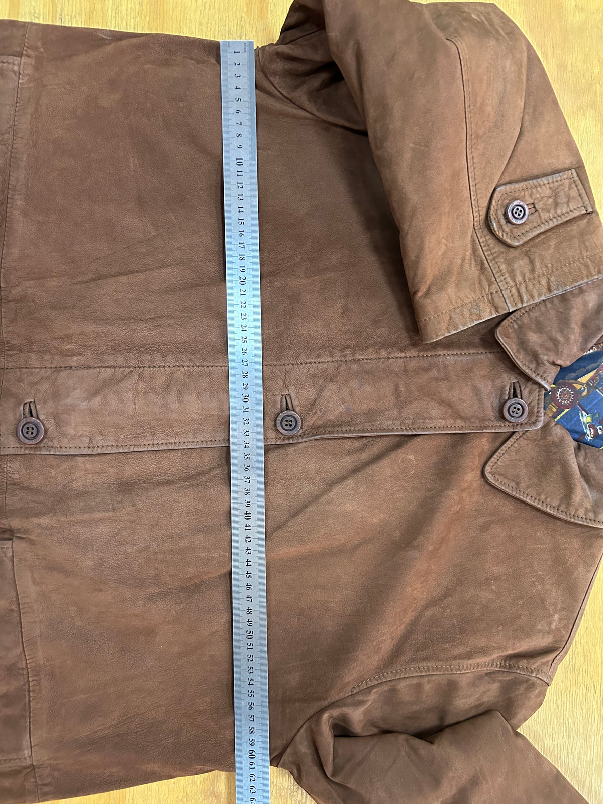 Cappotto in pelle scamosciata marrone vintage – Donna Taglia M