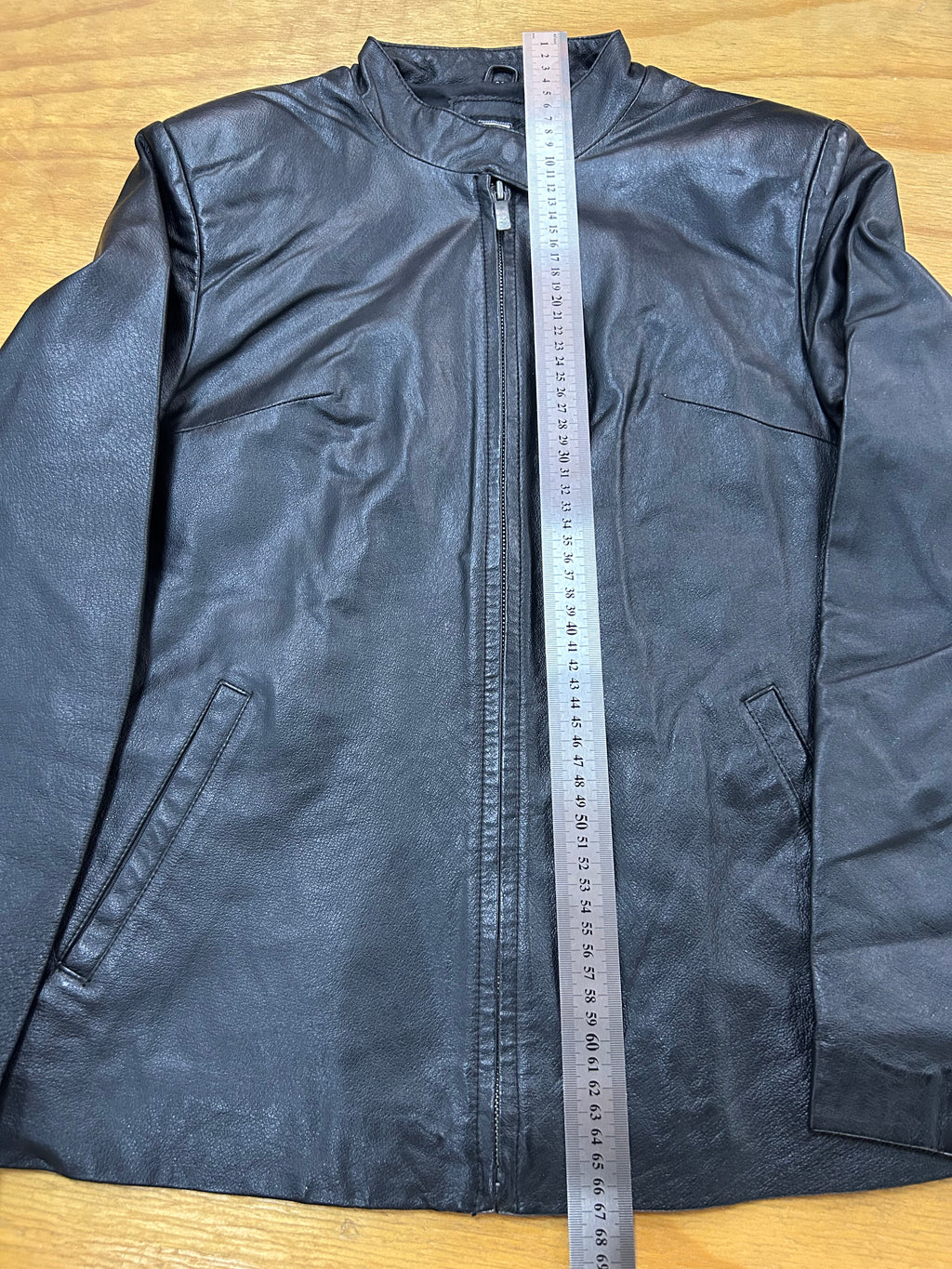 Giacca di pelle nera vintage – Donna Taglia M