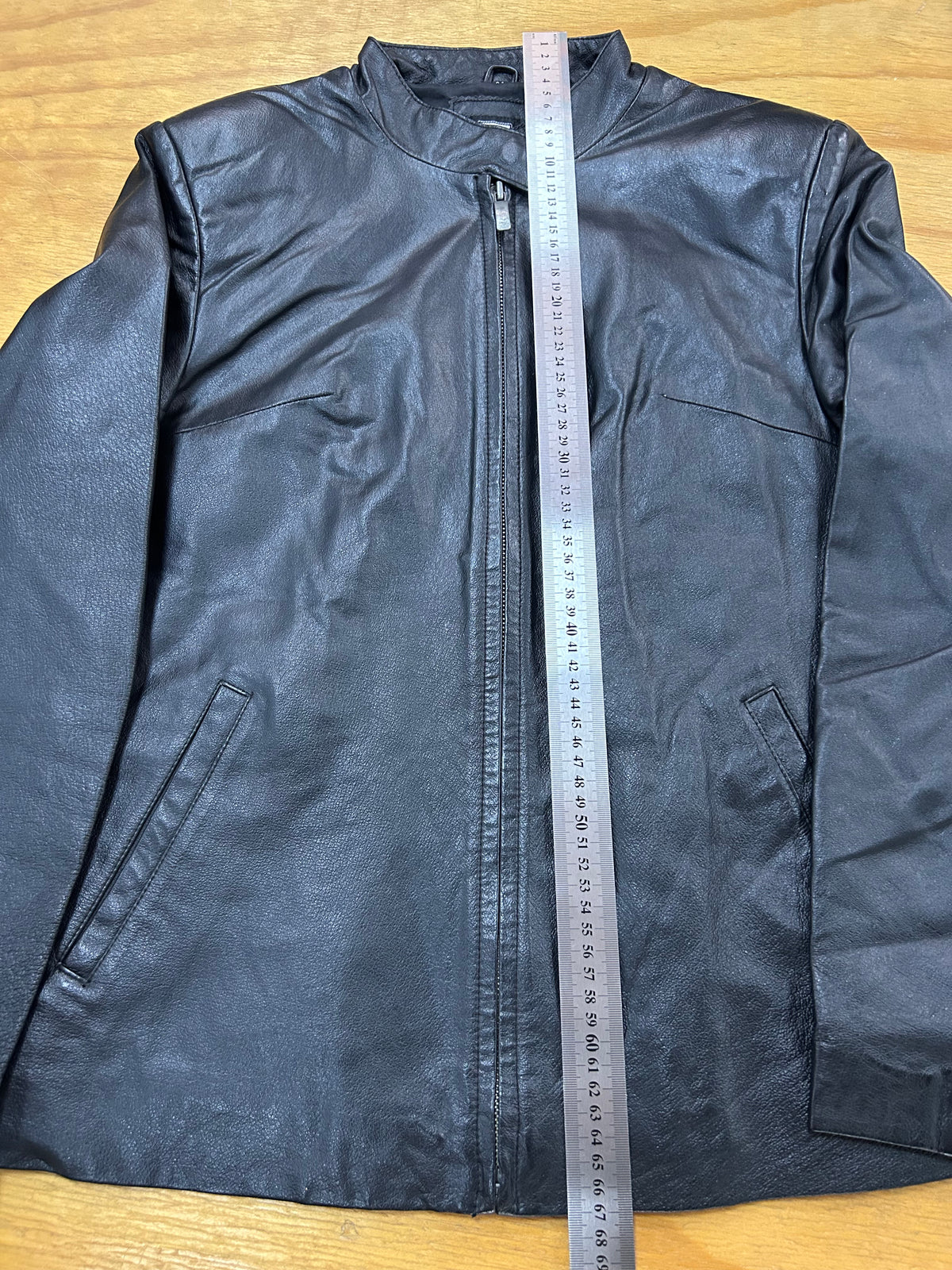 Giacca di pelle nera vintage – Donna Taglia M