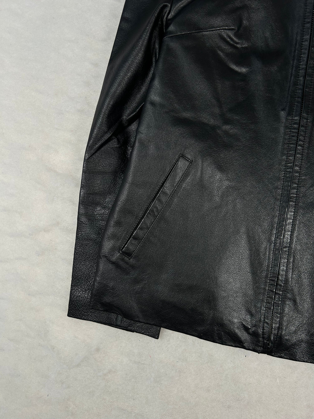 Giacca di pelle nera vintage – Donna Taglia M