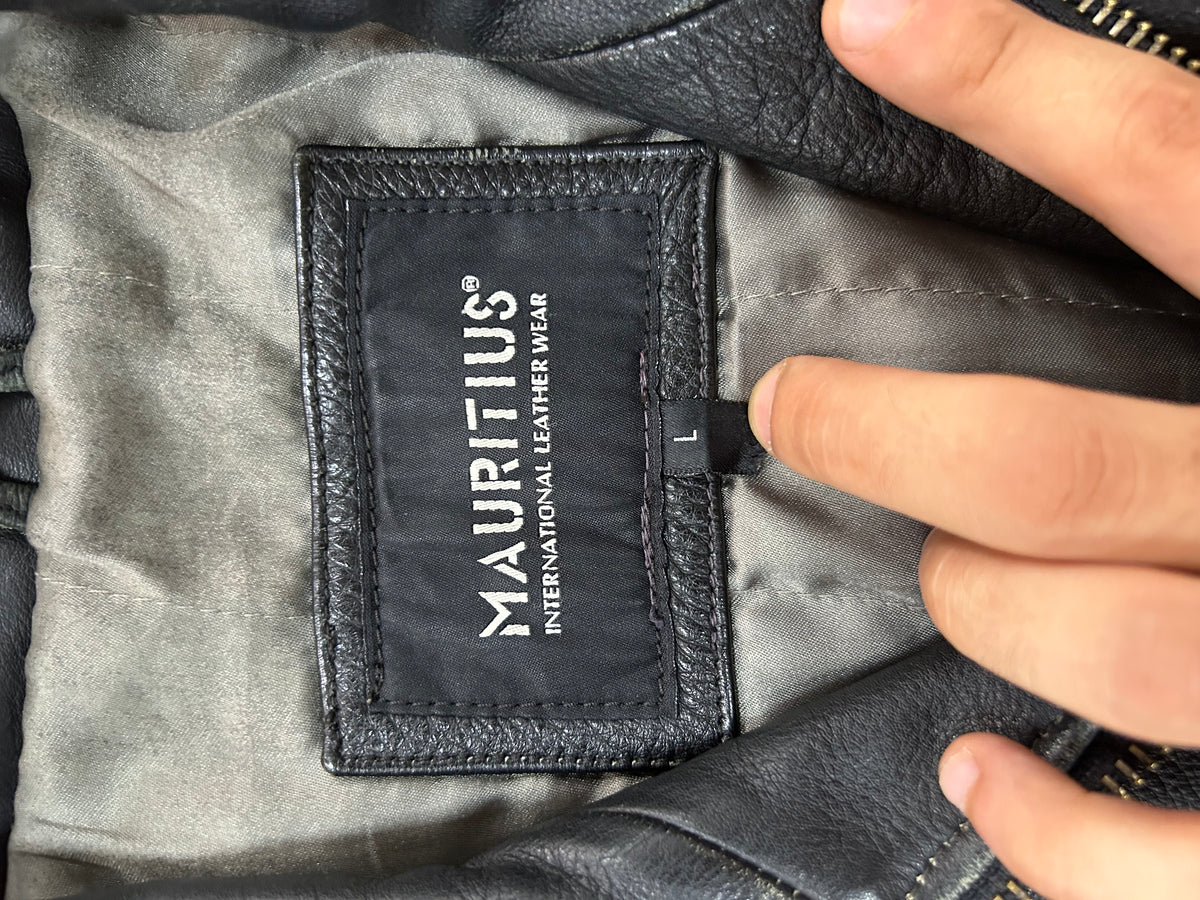 Giacca di pelle Mauritius nera vintage – Donna Taglia M