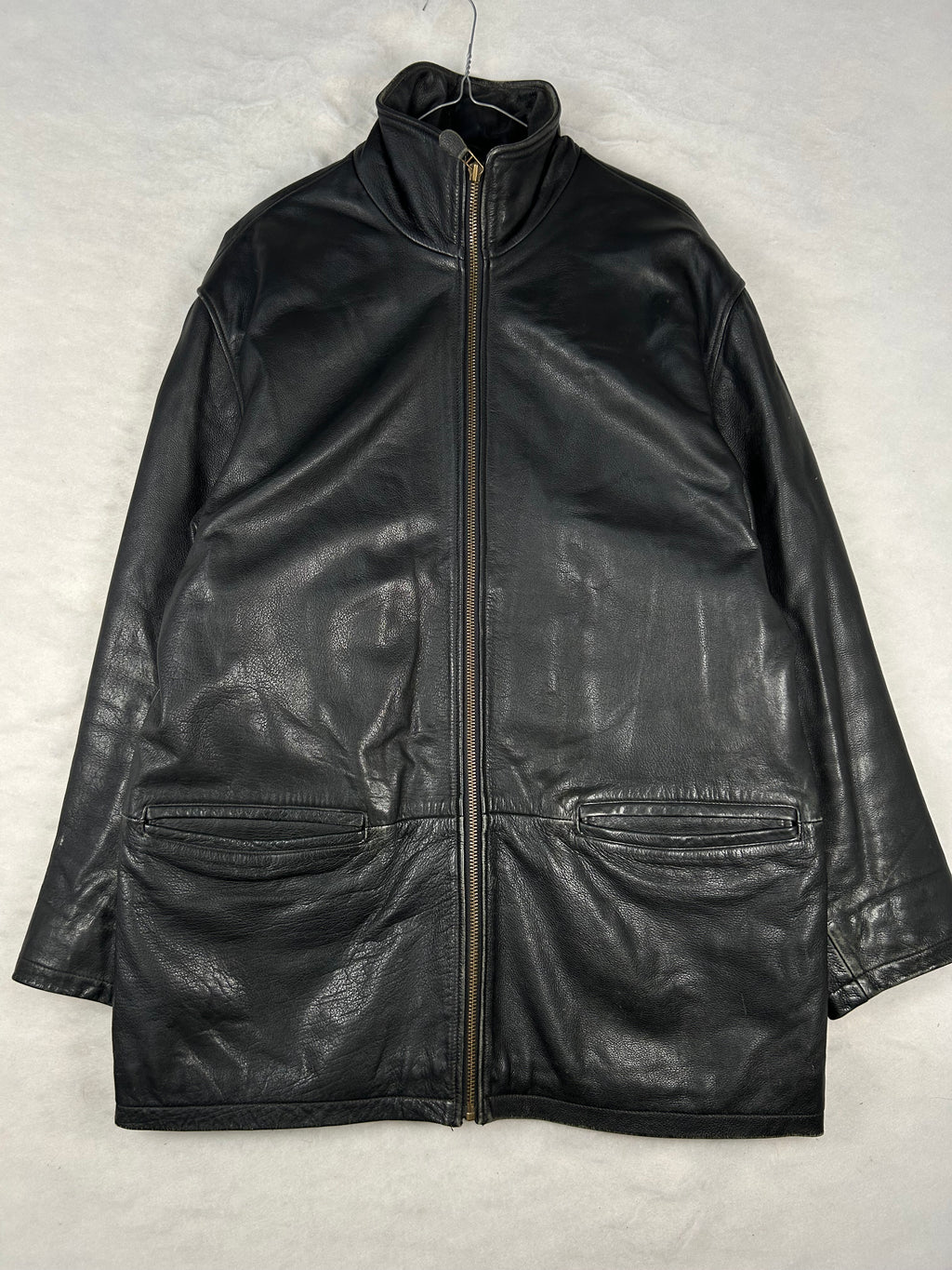 Giacca di pelle Mauritius nera vintage – Donna Taglia M