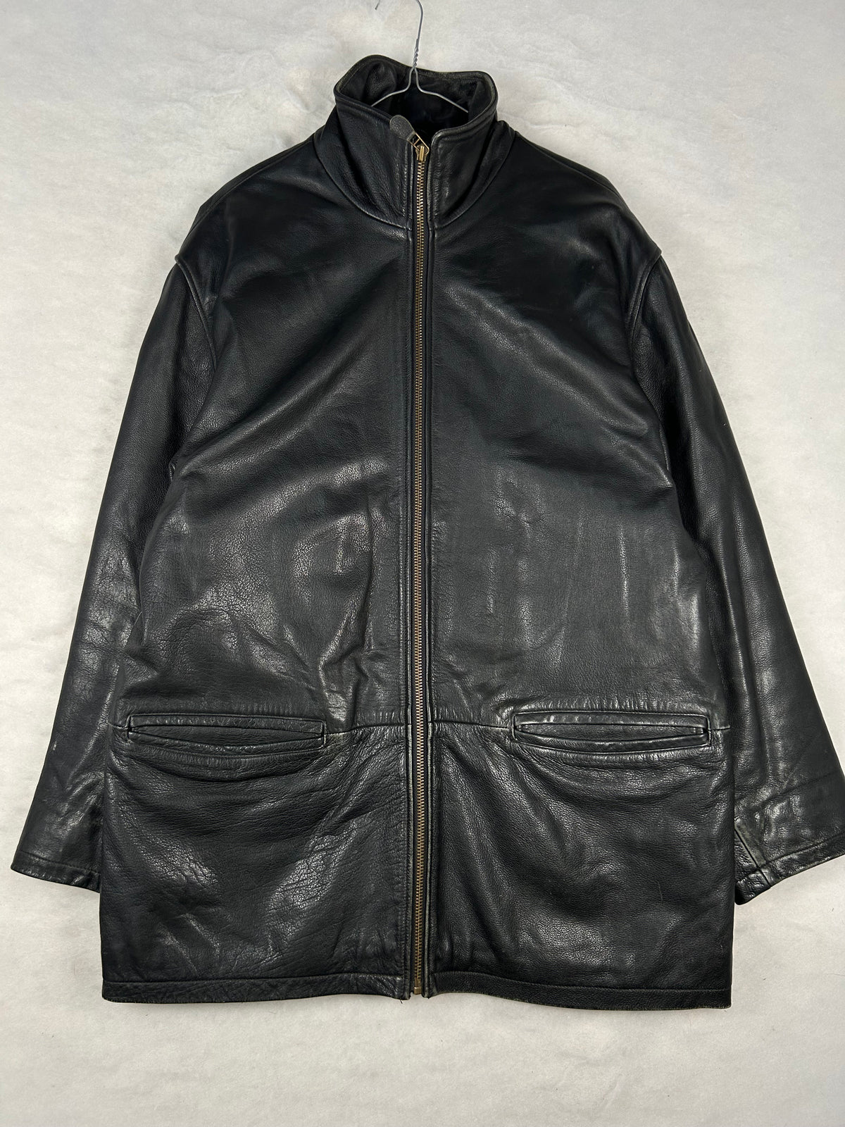 Giacca di pelle Mauritius nera vintage – Donna Taglia M