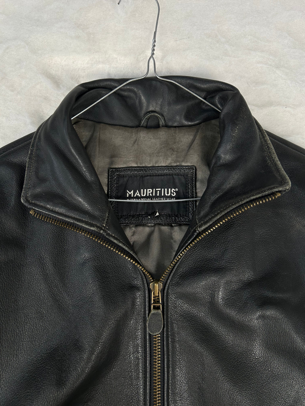 Giacca di pelle Mauritius nera vintage – Donna Taglia M