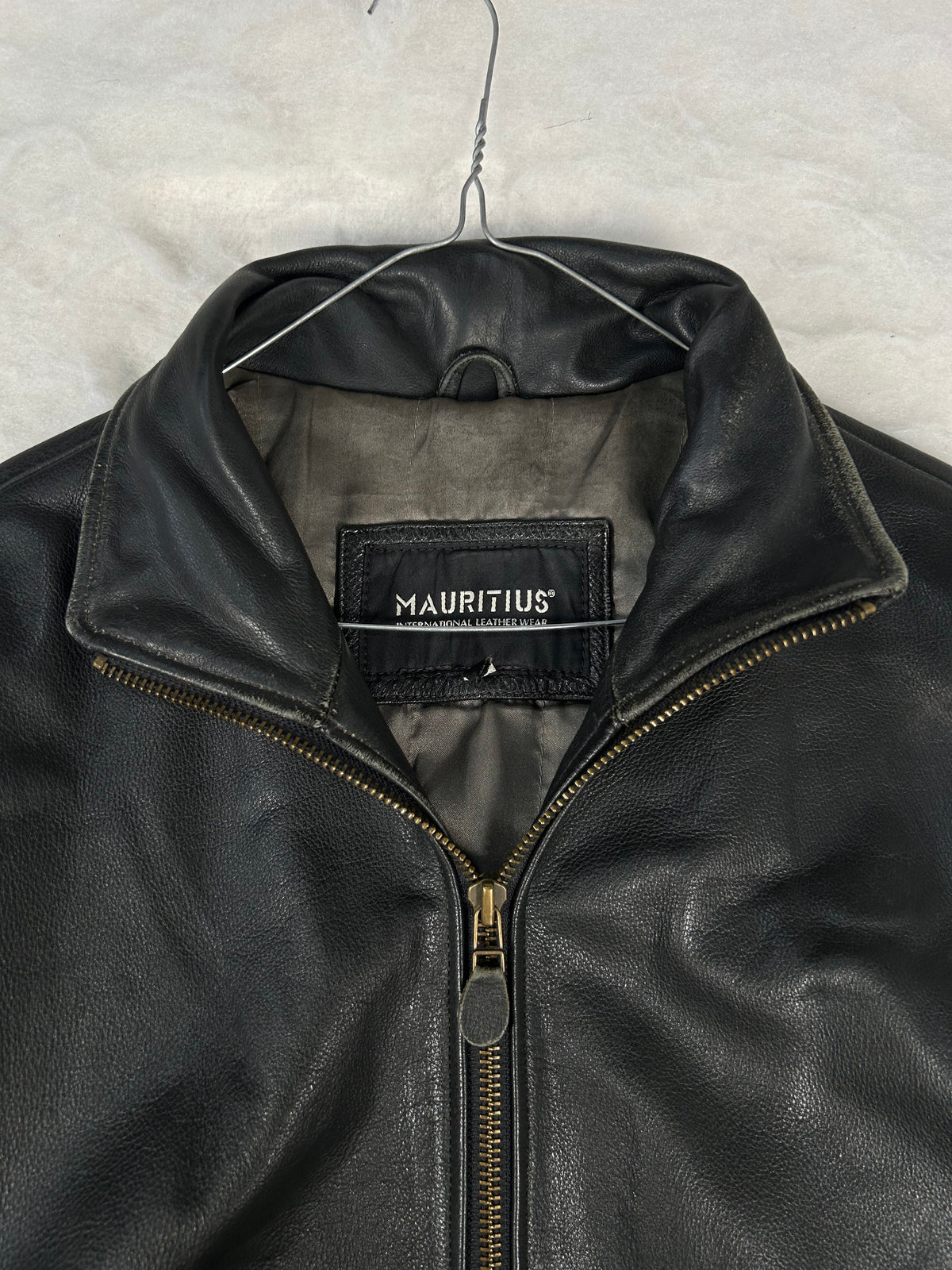 Giacca di pelle Mauritius nera vintage – Donna Taglia M