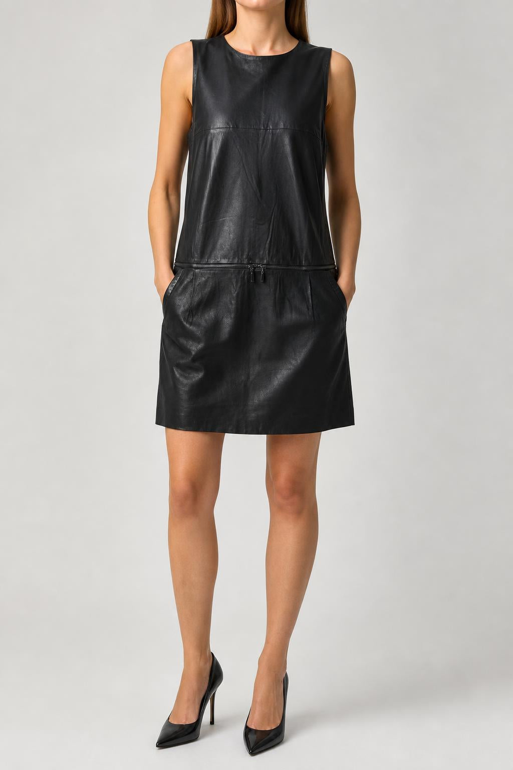Abito di pelle nero vintage – Donna Taglia S