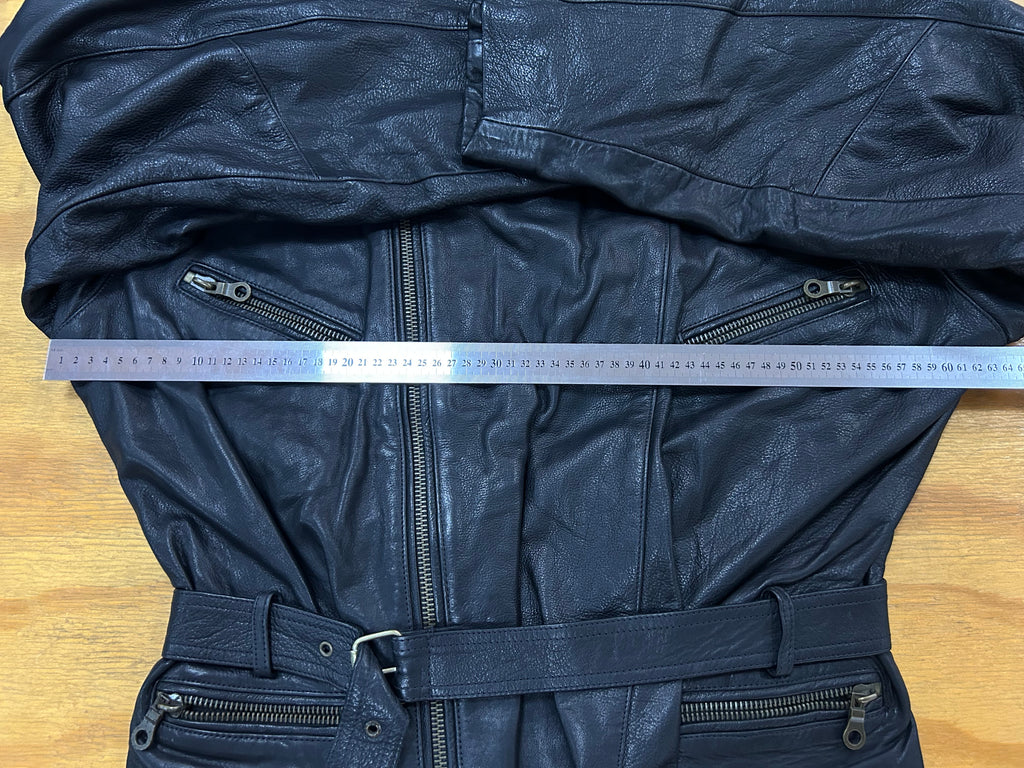 Giacca di pelle nera vintage – Uomo Taglia L