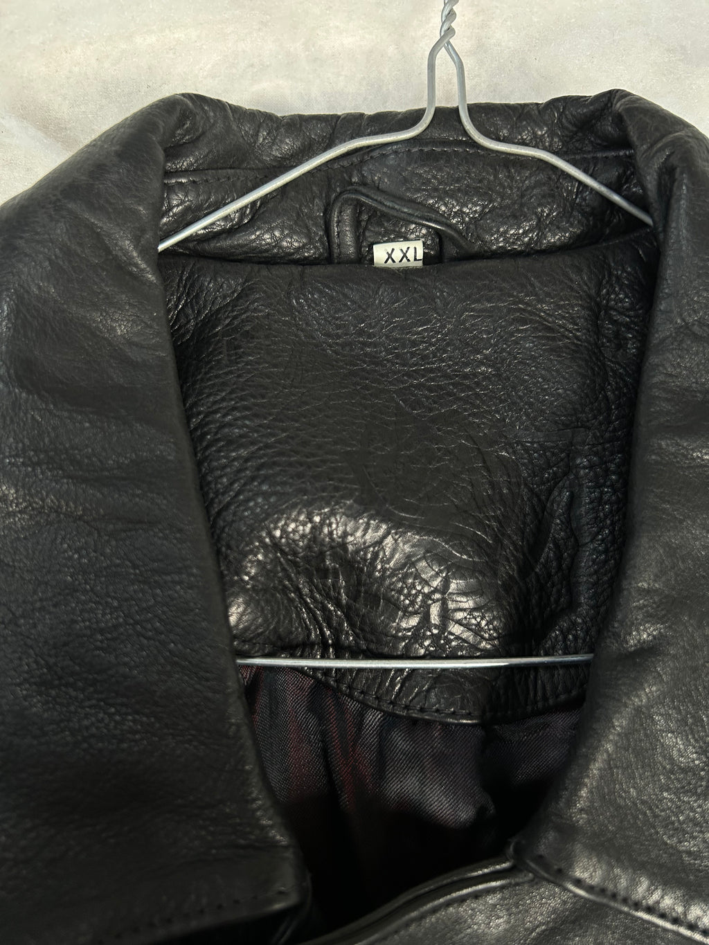 Giacca di pelle nera vintage – Uomo Taglia L