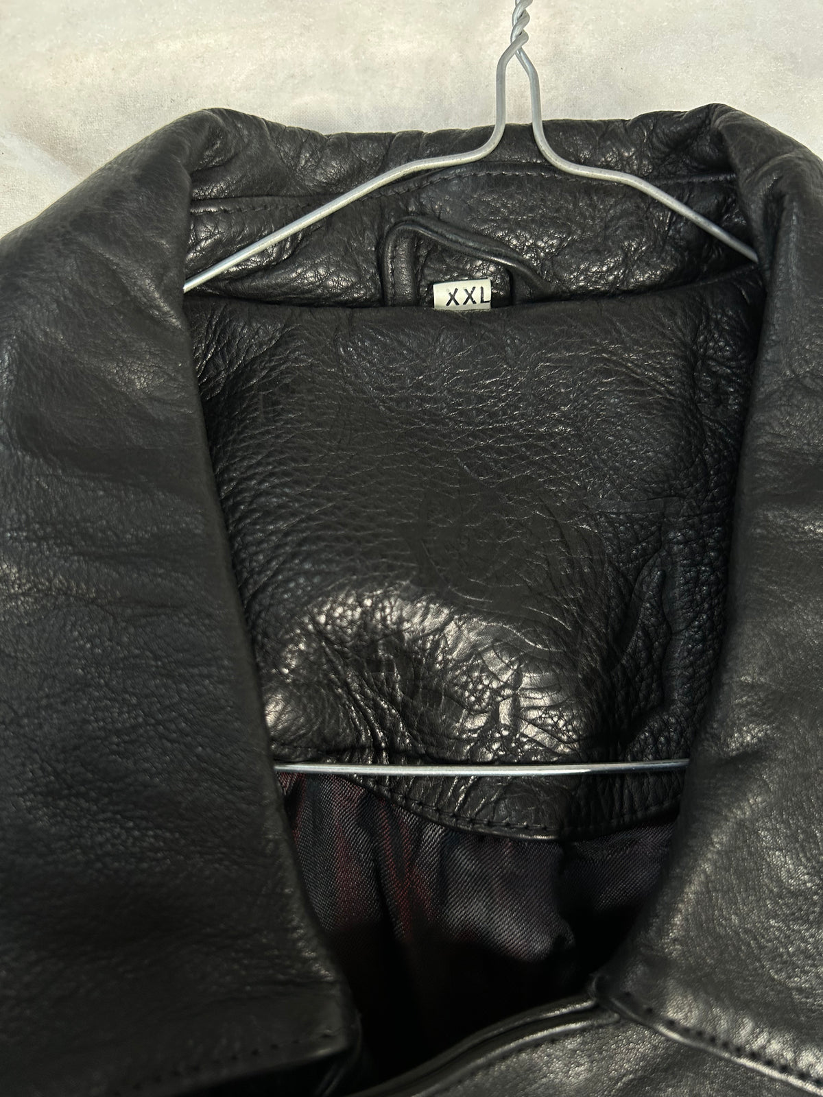 Giacca di pelle nera vintage – Uomo Taglia L