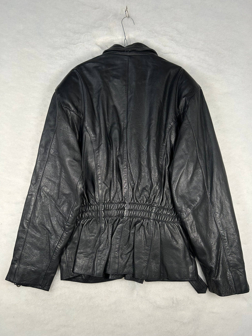 Giacca di pelle nera vintage – Uomo Taglia L