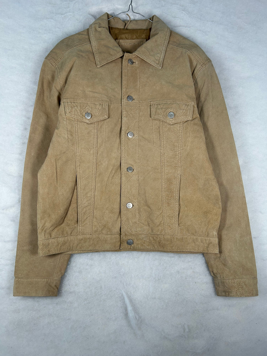 Giacca in velluto a coste beige vintage – Uomo Taglia L