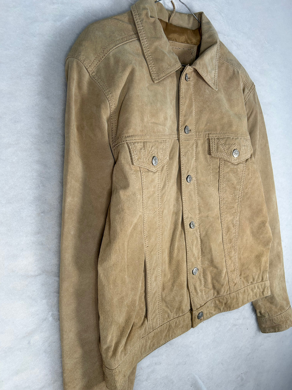 Giacca in velluto a coste beige vintage – Uomo Taglia L