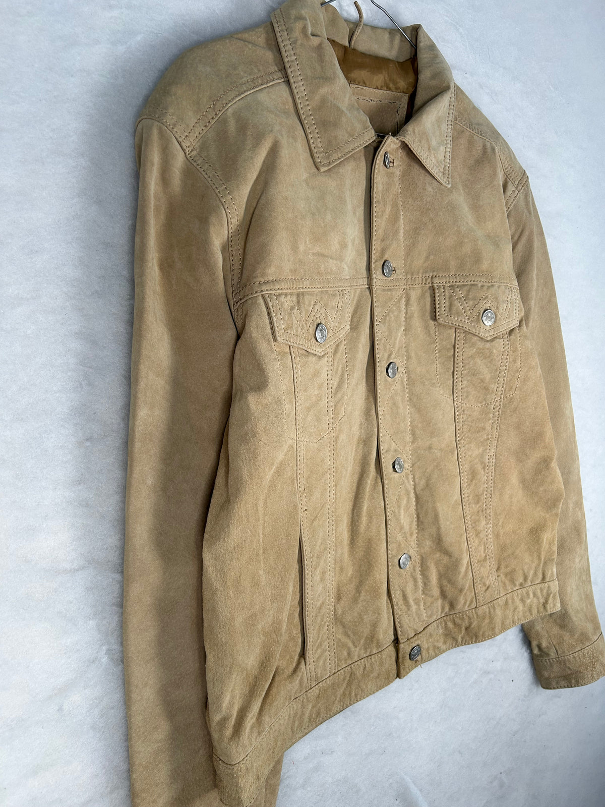 Giacca in velluto a coste beige vintage – Uomo Taglia L