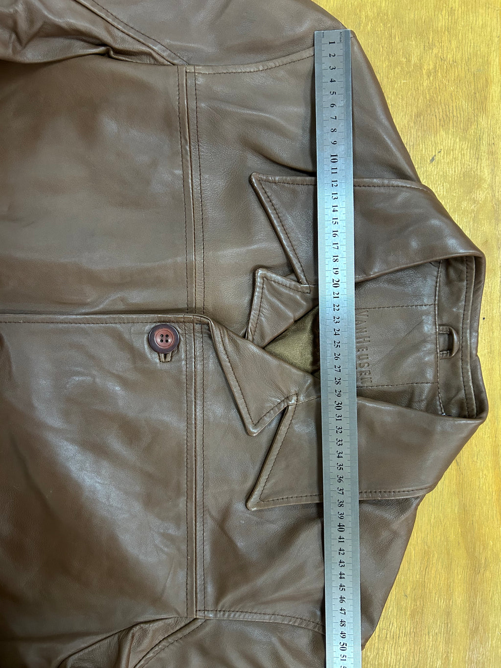 Giacca di pelle marrone vintage – Uomo Taglia XL