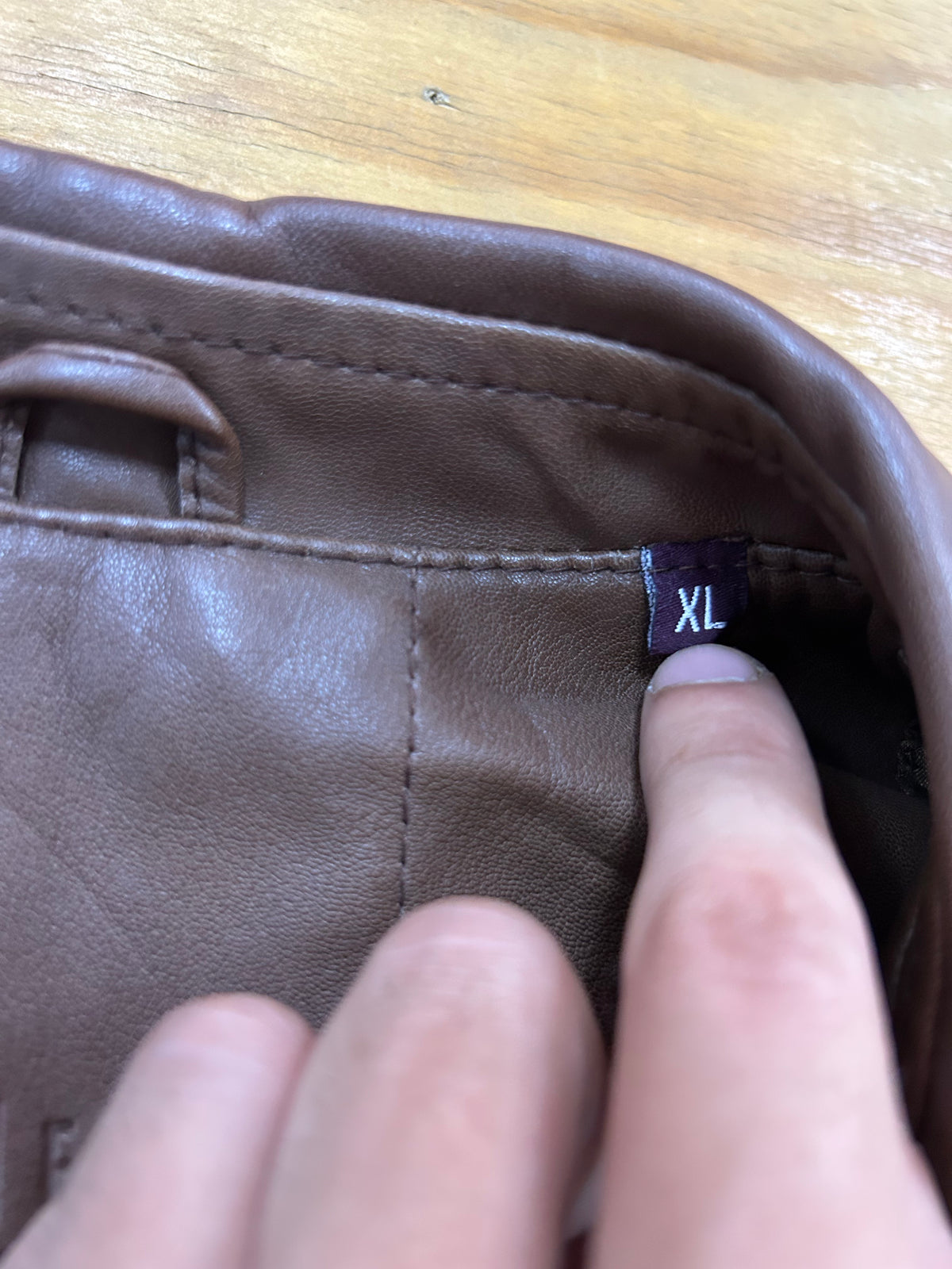 Giacca di pelle marrone vintage – Uomo Taglia XL
