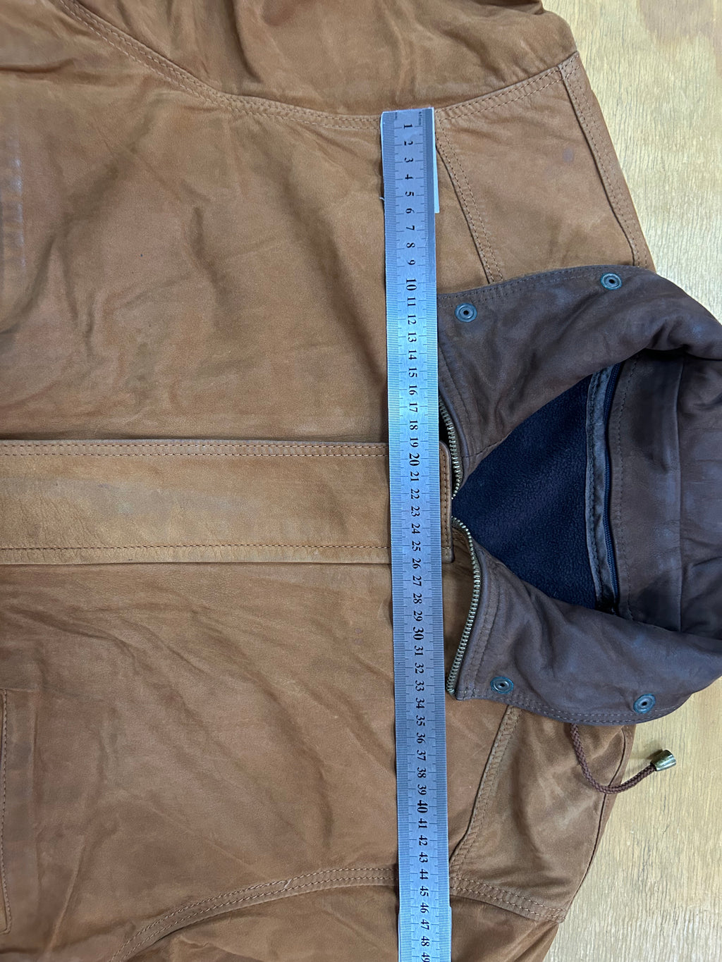 Giacca di pelle marrone vintage – Uomo Taglia L
