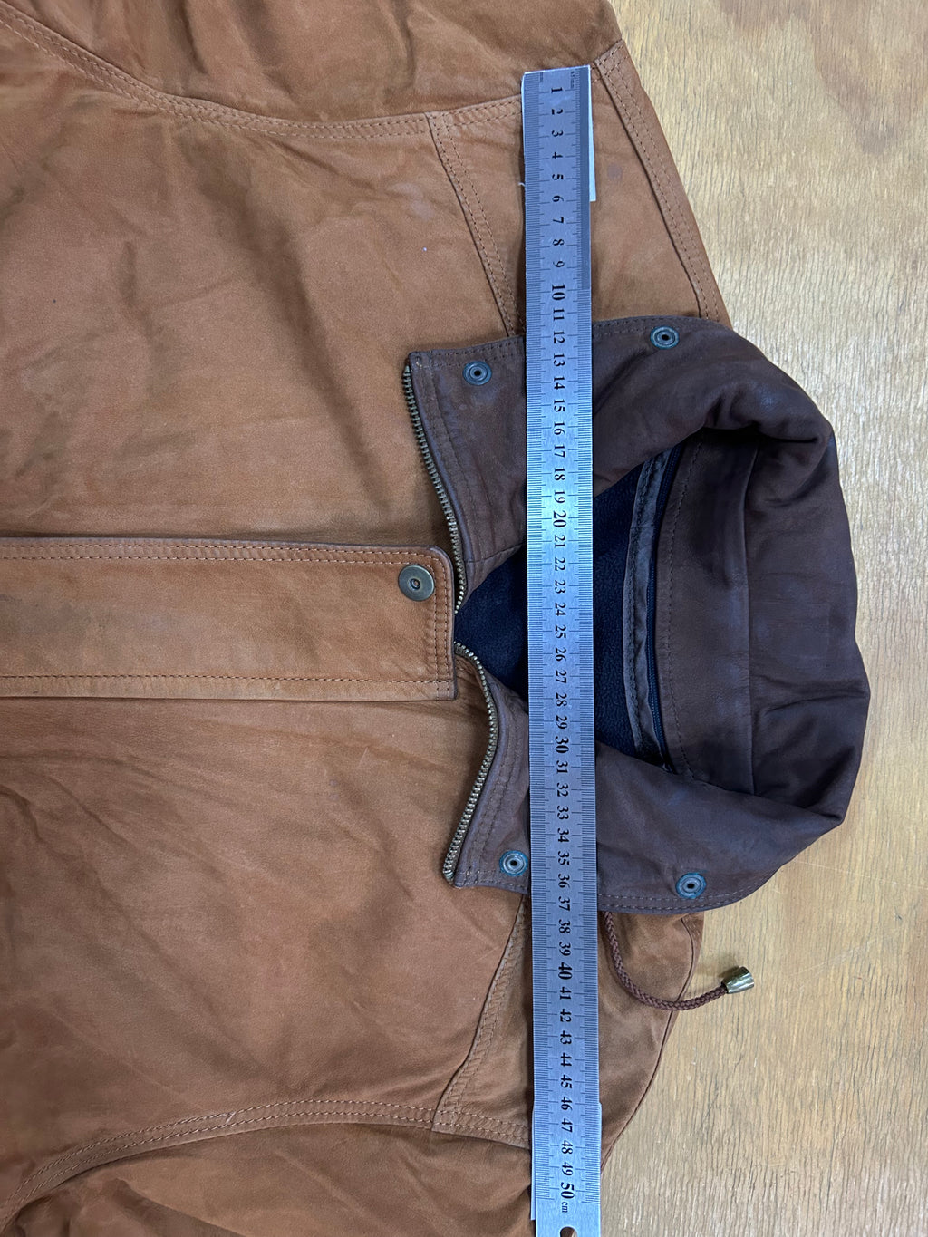 Giacca di pelle marrone vintage – Uomo Taglia L