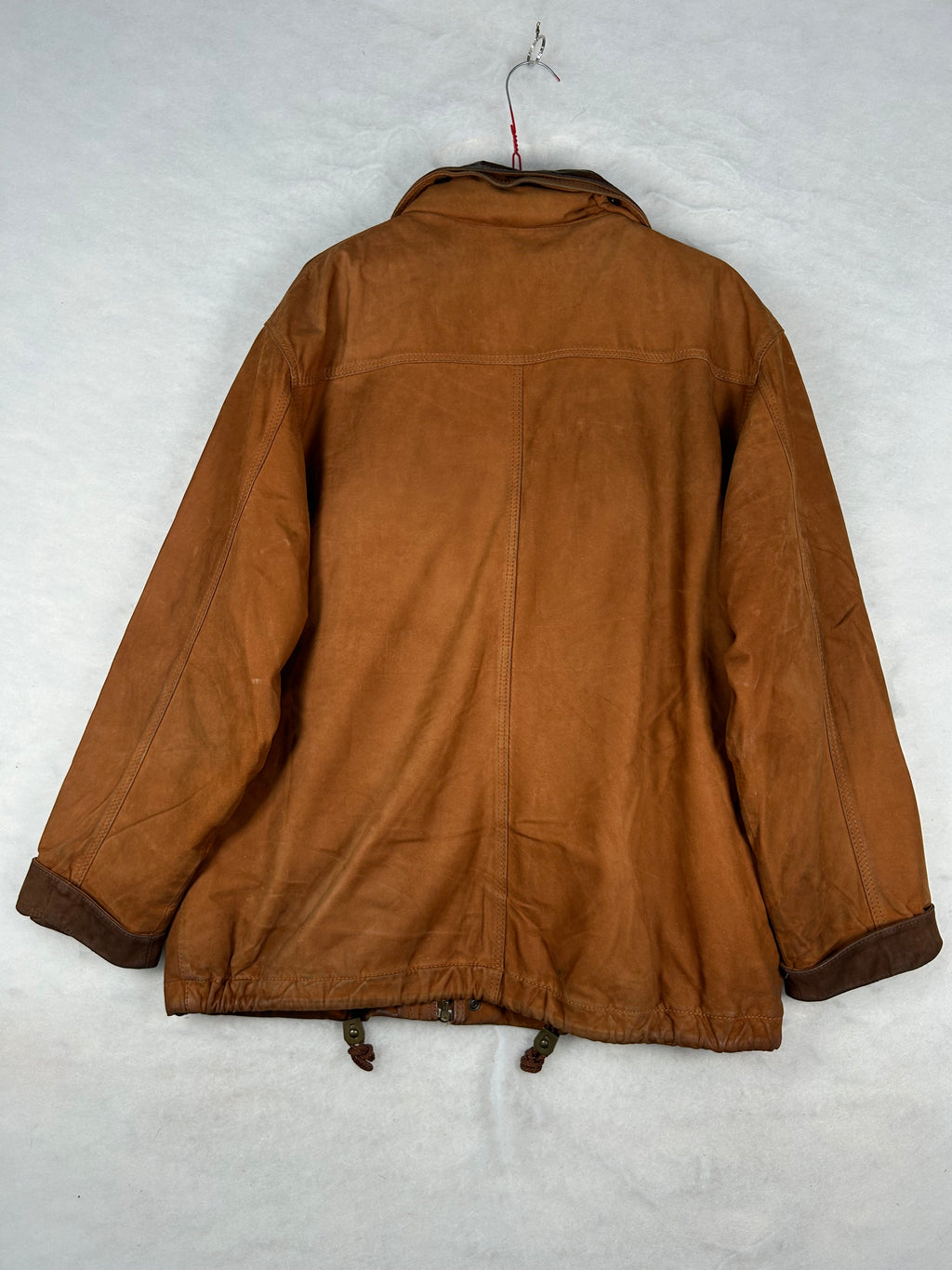Giacca di pelle marrone vintage – Uomo Taglia L