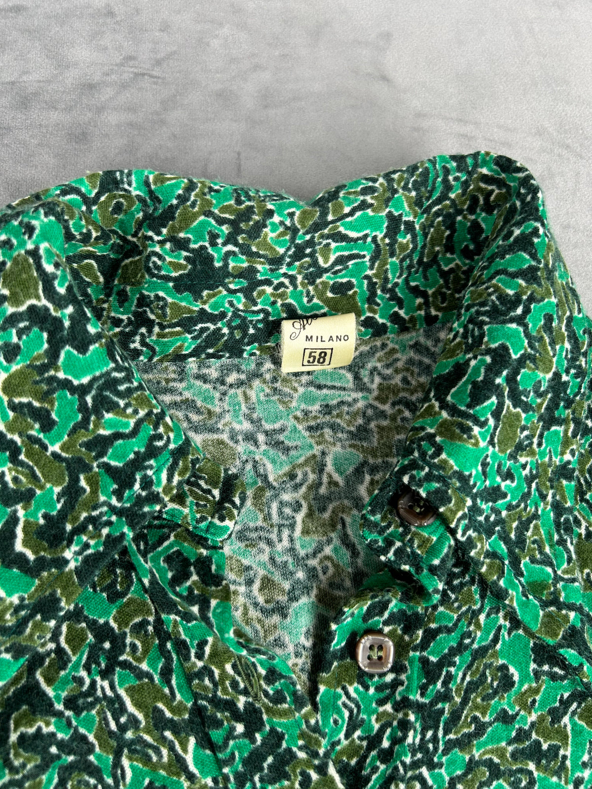 Camicia fantasia verde vintage – Donna Taglia M