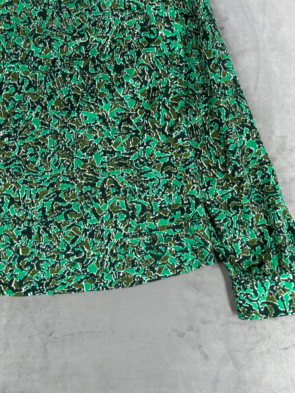 Camicia fantasia verde vintage – Donna Taglia M