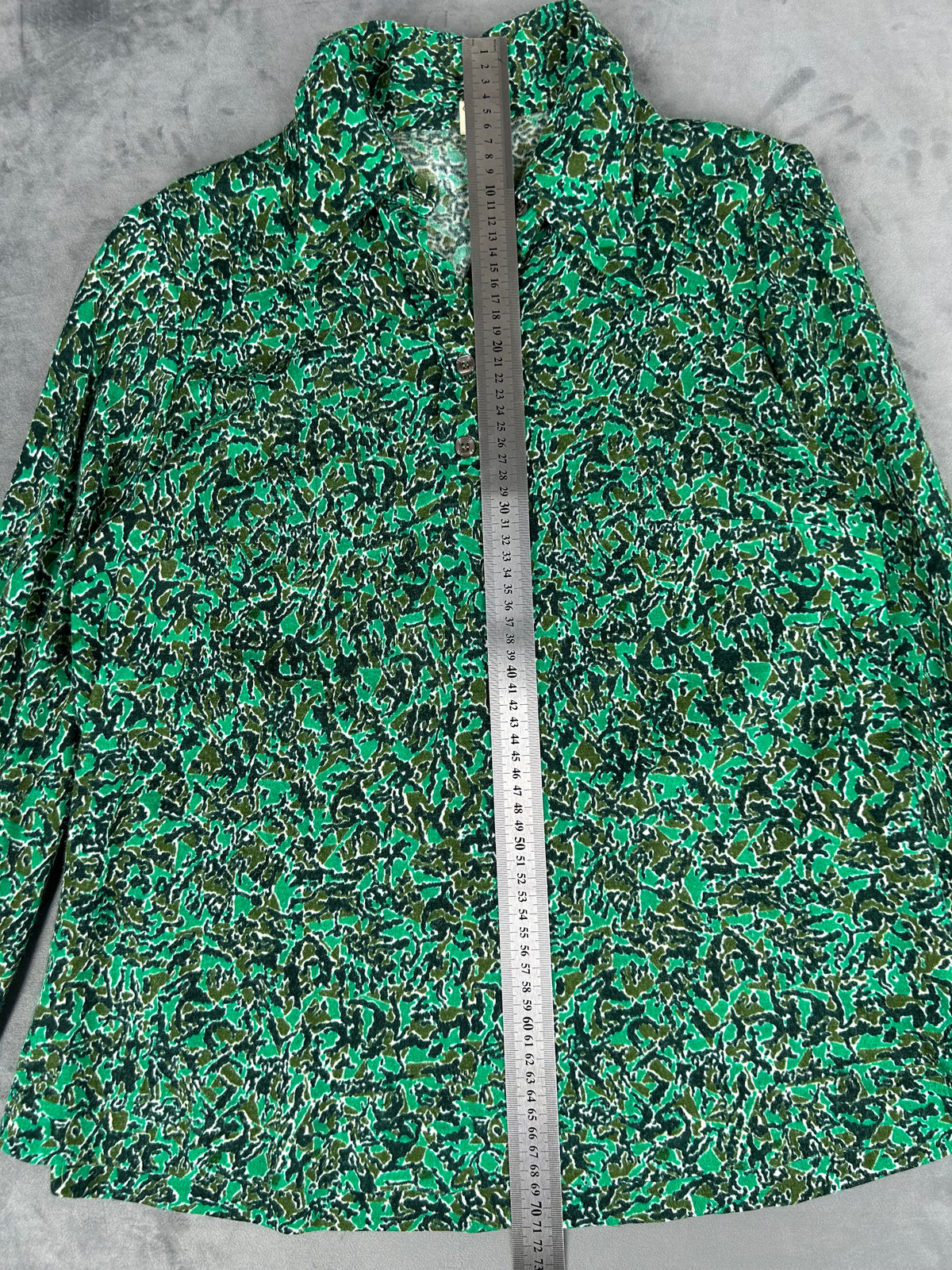Camicia fantasia verde vintage – Donna Taglia M