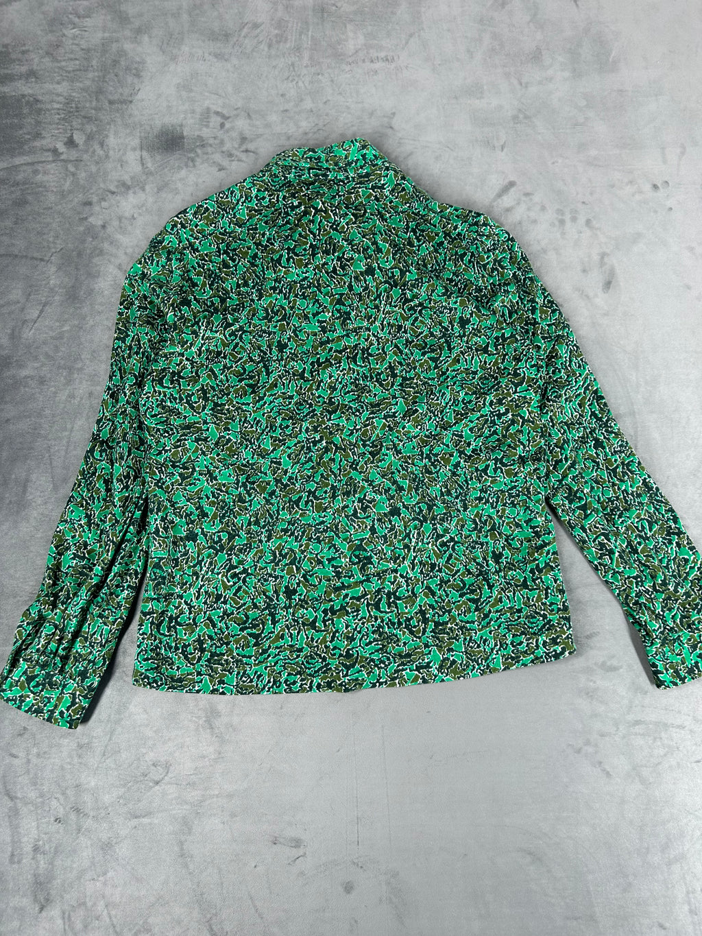 Camicia fantasia verde vintage – Donna Taglia M