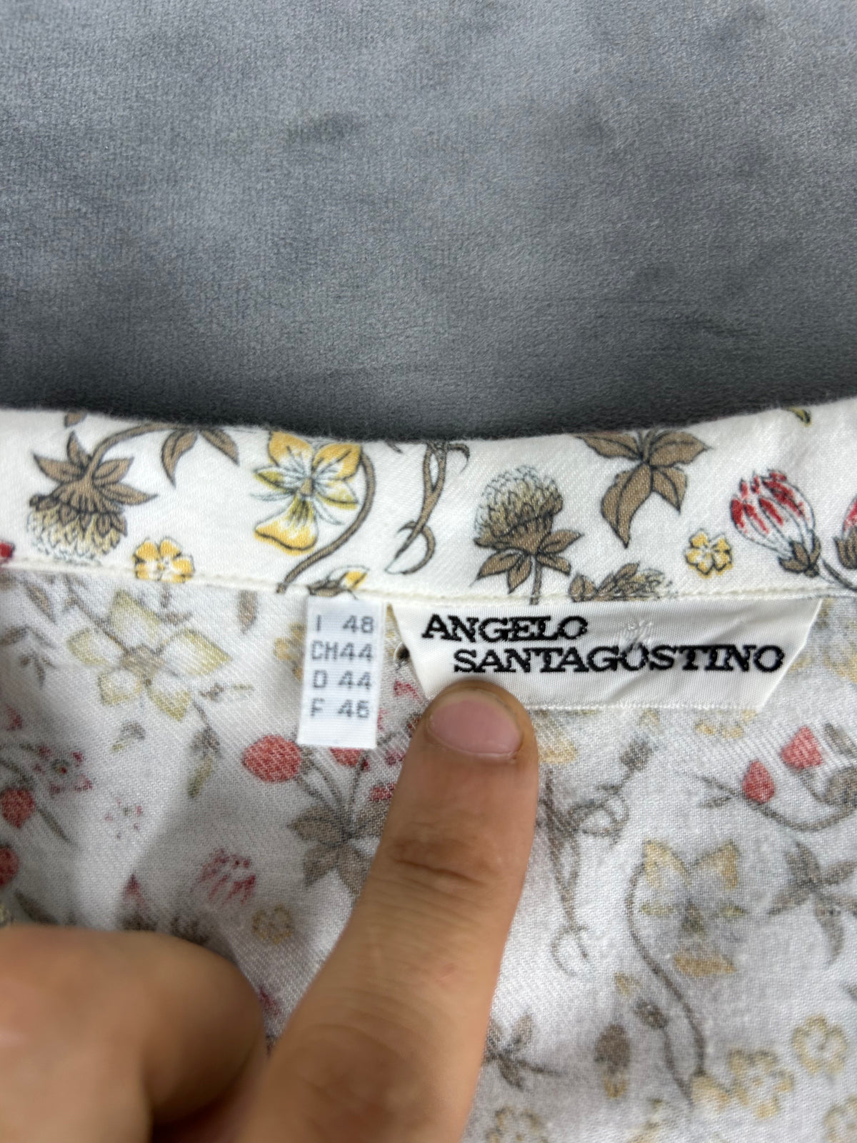 Camicia a fiori bianca vintage – Donna Taglia M