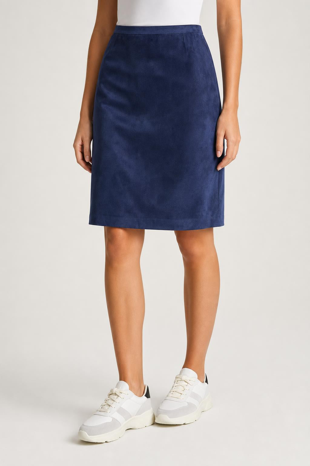 Gonna in pelle scamosciata blu vintage – Donna Taglia M
