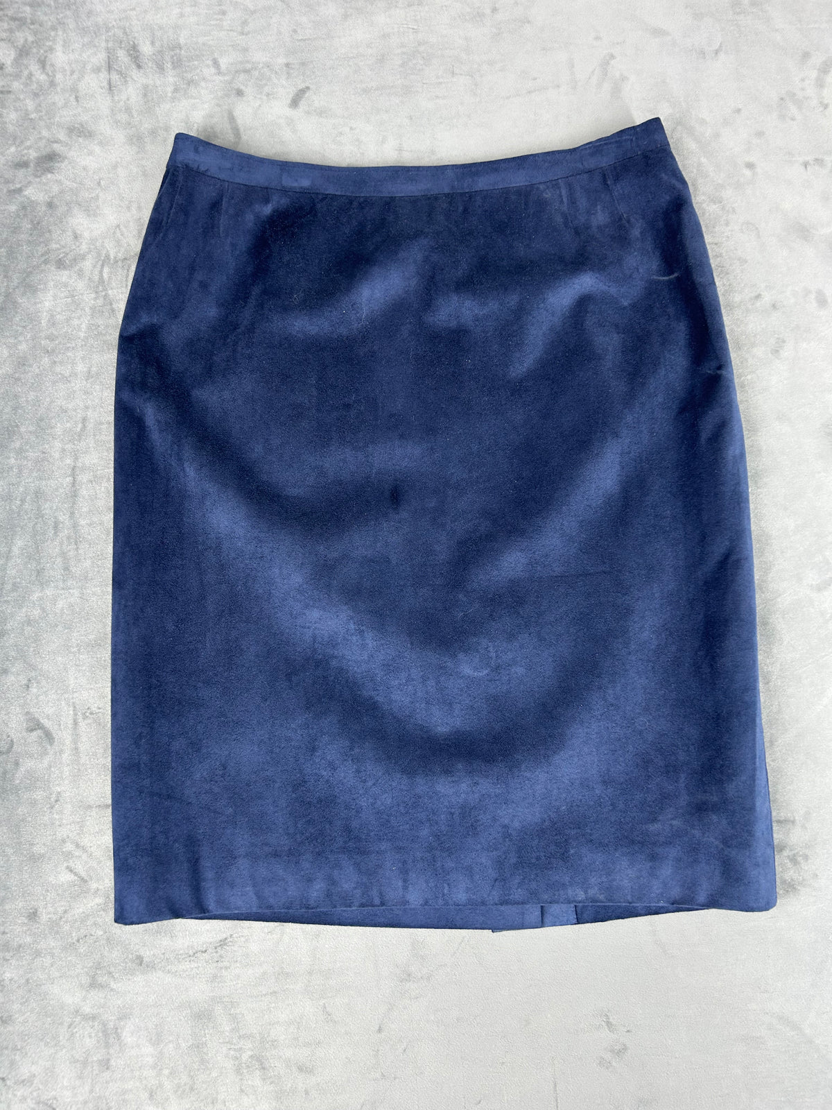 Gonna in pelle scamosciata blu vintage – Donna Taglia M